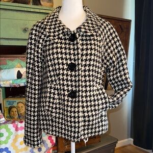 Randell’s Swing style, Black and White Houndstooth Women's Jacket, very Jackie O